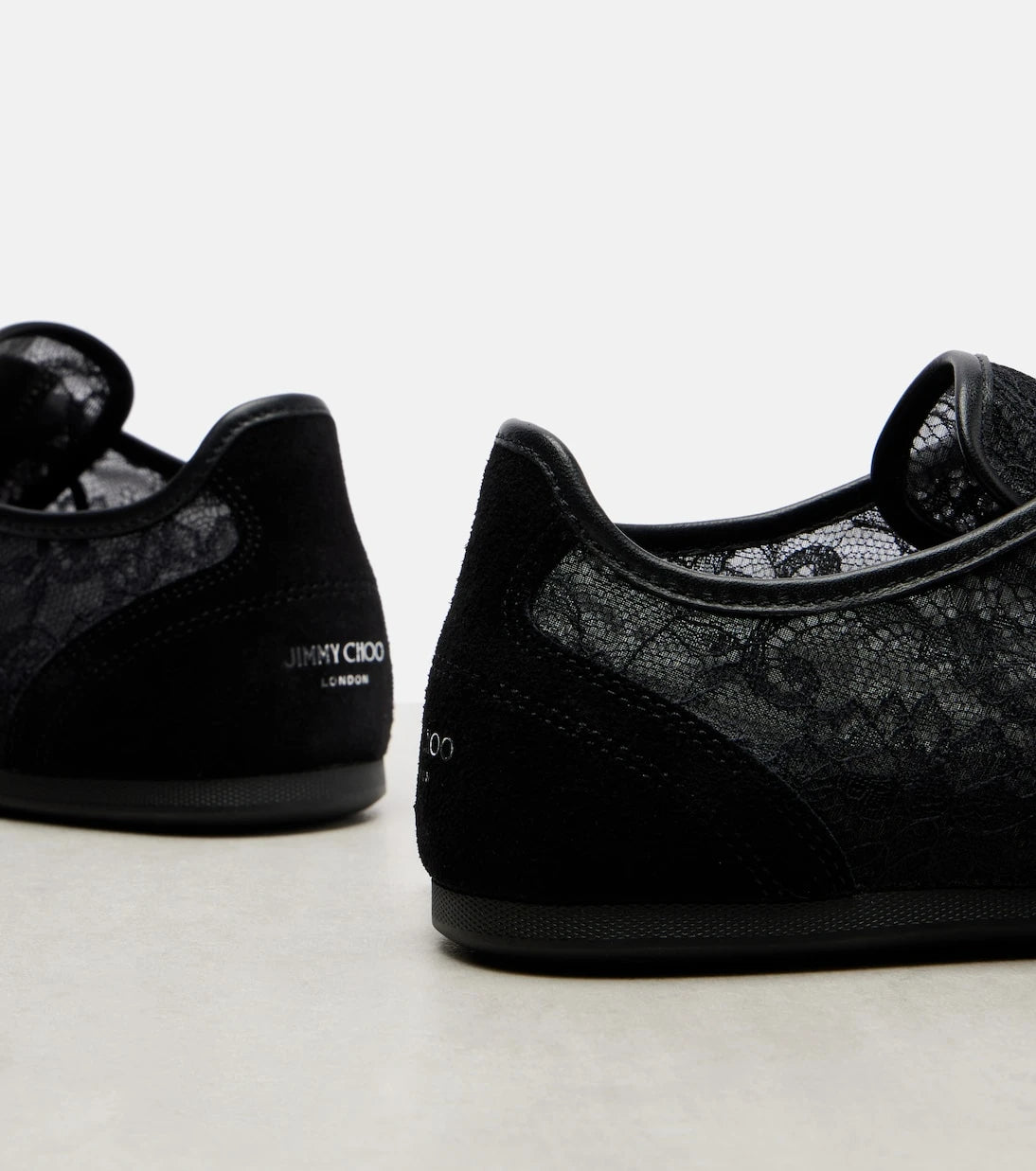 Jimmy Choo - Sunny suede-trimmed lace sneakers