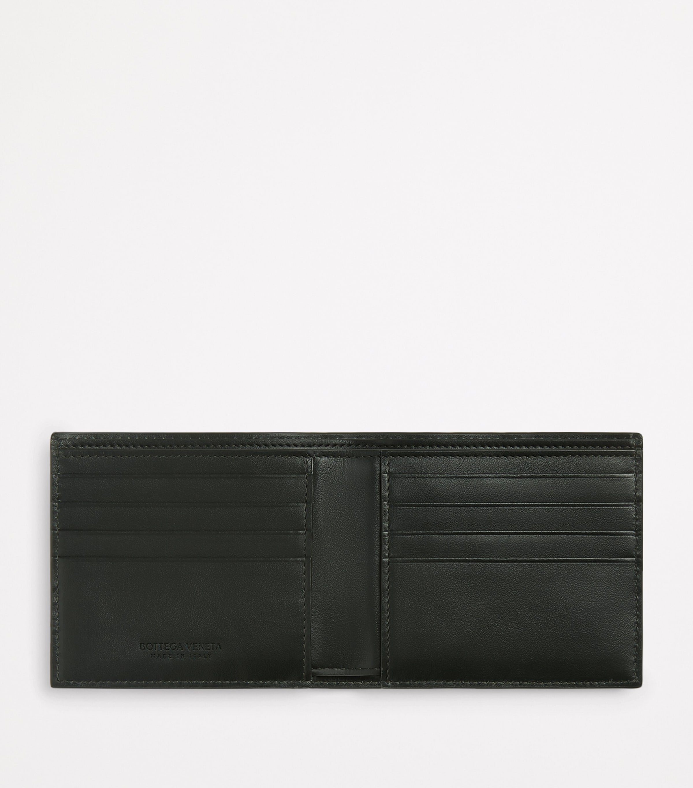 Bottega Veneta Grained Leather Intrecciato Bifold Wallet