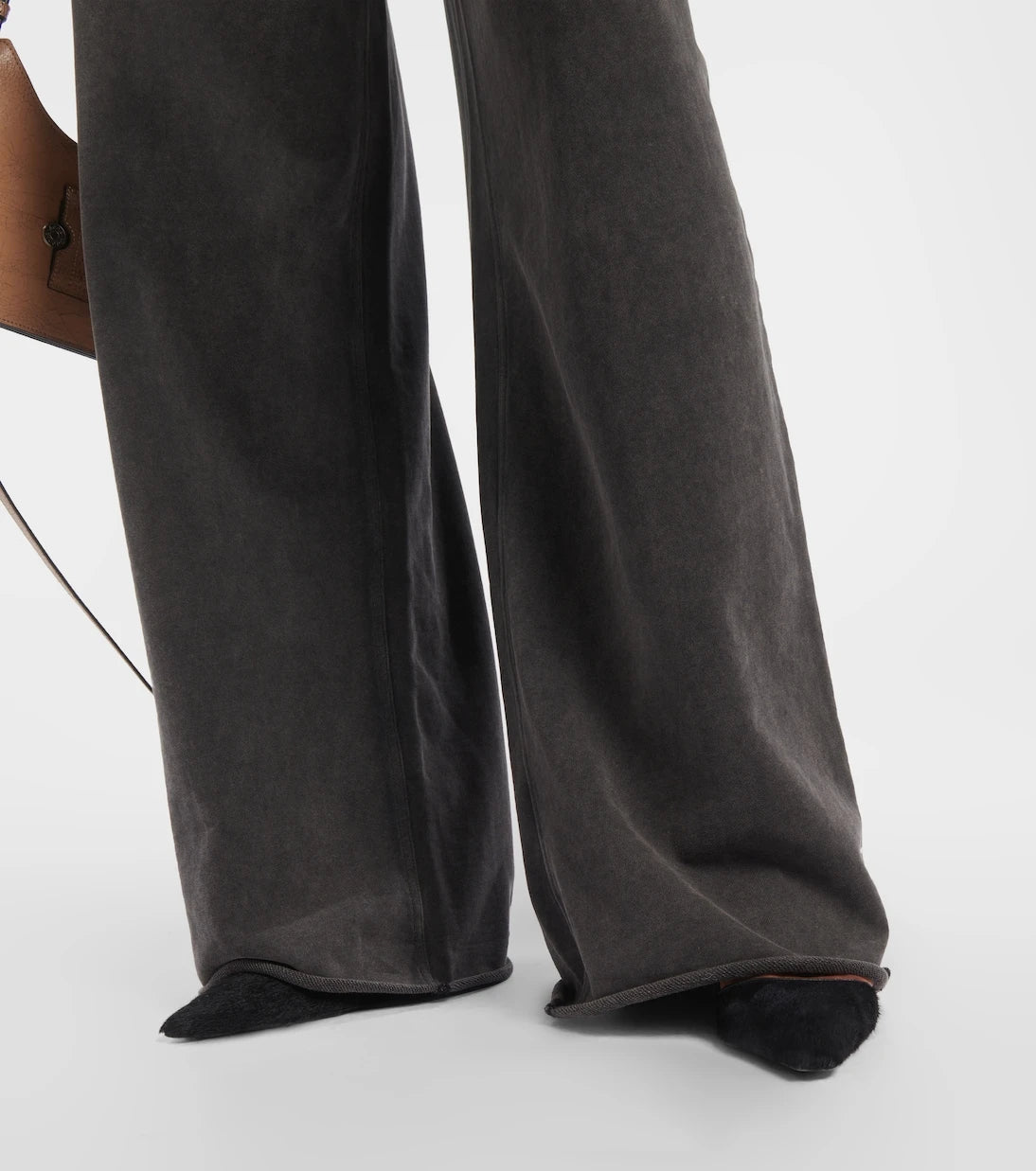 Acne Studios - بنطال Felin قطني بقصة أرجل واسعة