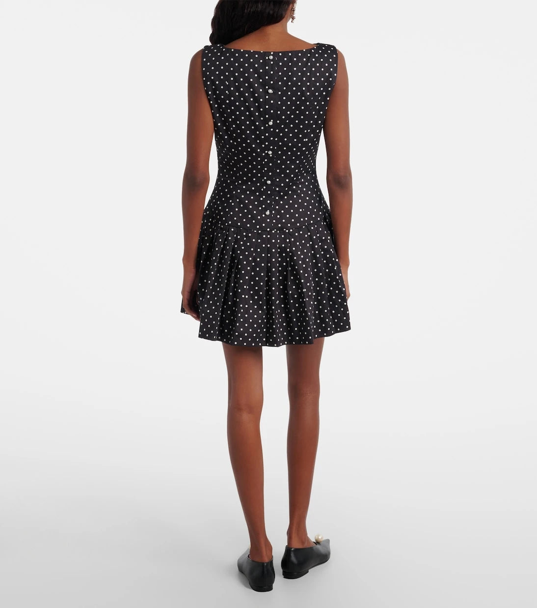 Same - Polka-dot cotton poplin minidress