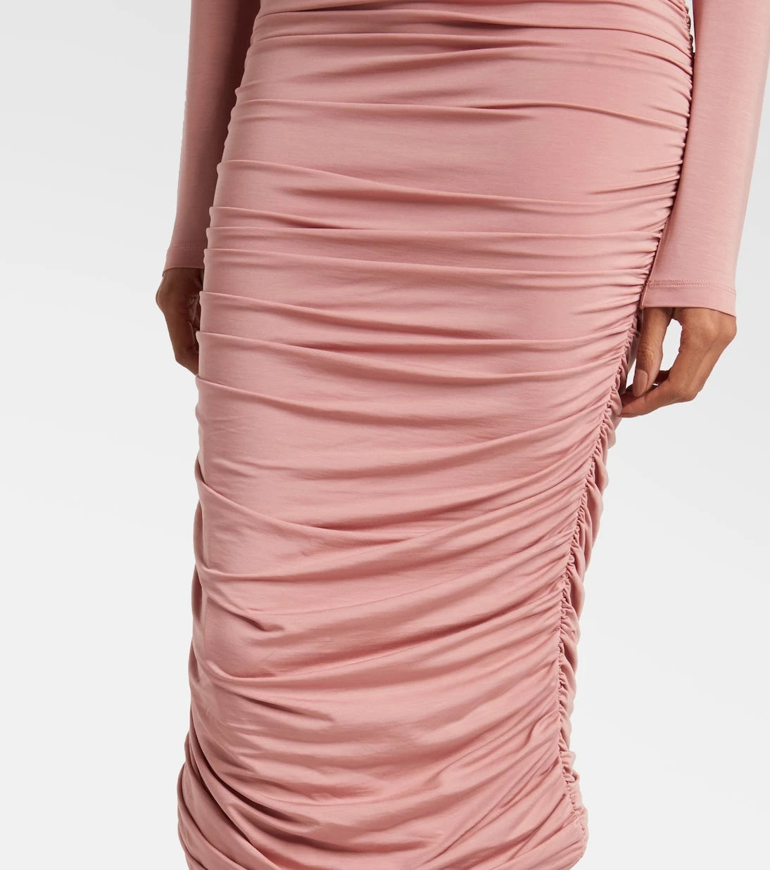 Balmain - Büzgülü jarse midi elbise