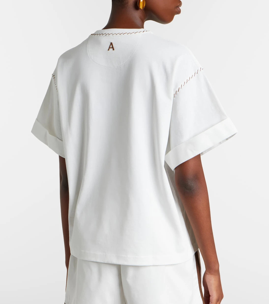 Alémais - Scuba embroidered cotton T-shirt