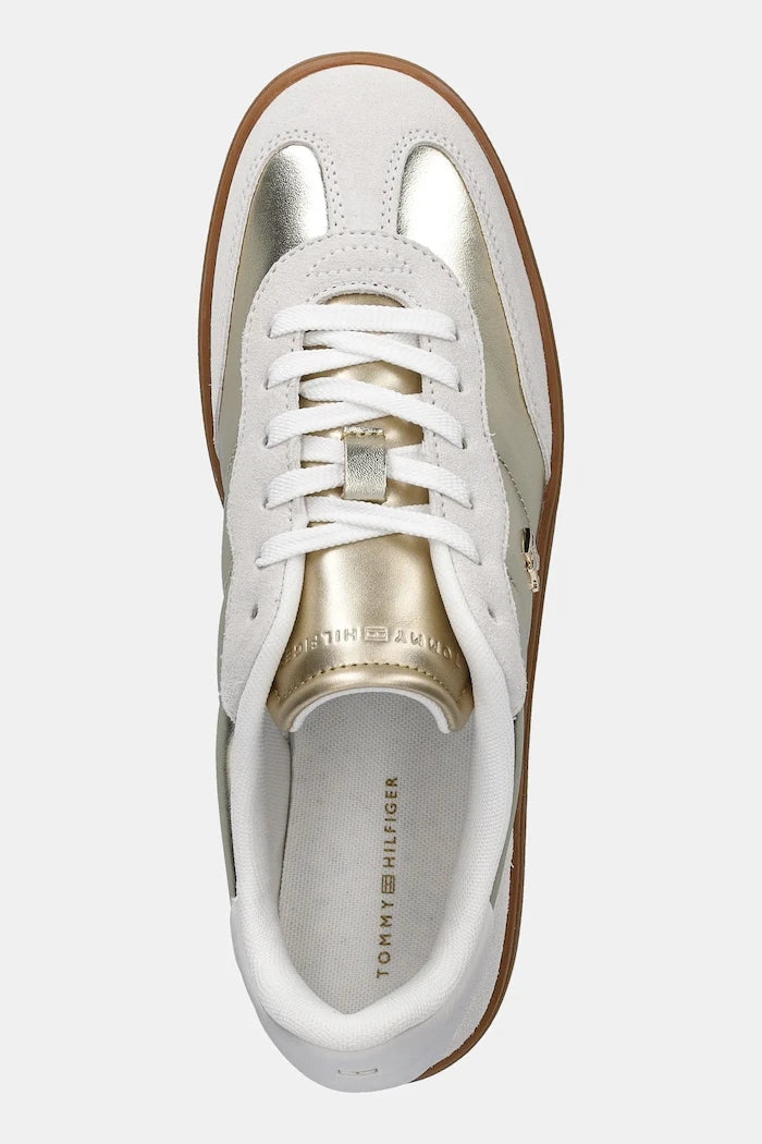 Кожени маратонки Tommy Hilfiger MU JACKIE METALLIC