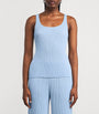 Issey Miyake Blue Hatching Tank Top