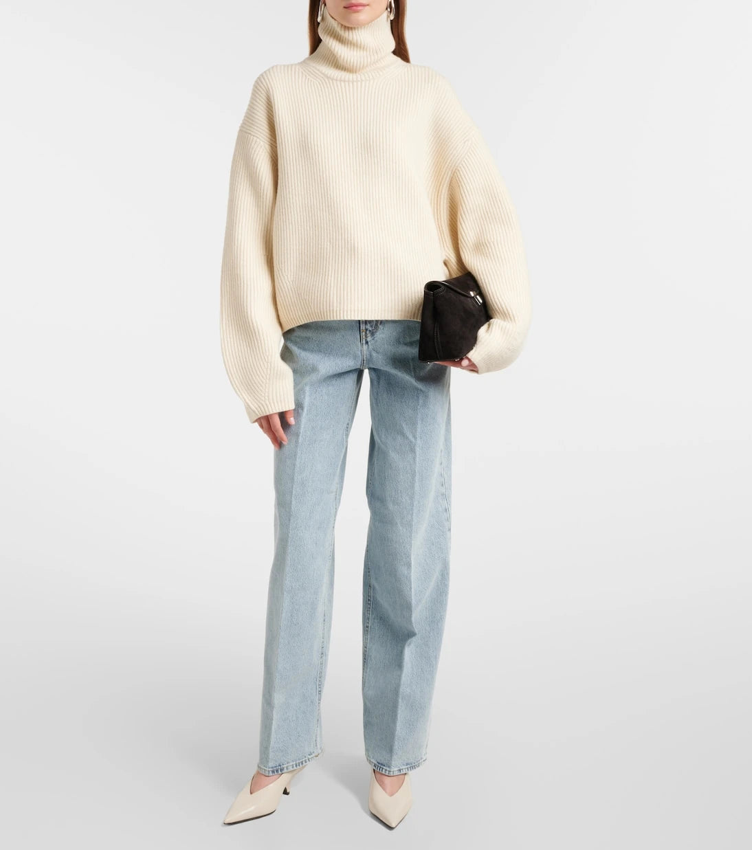 Toteme - Ribbed-knit wool-blend turtleneck sweater