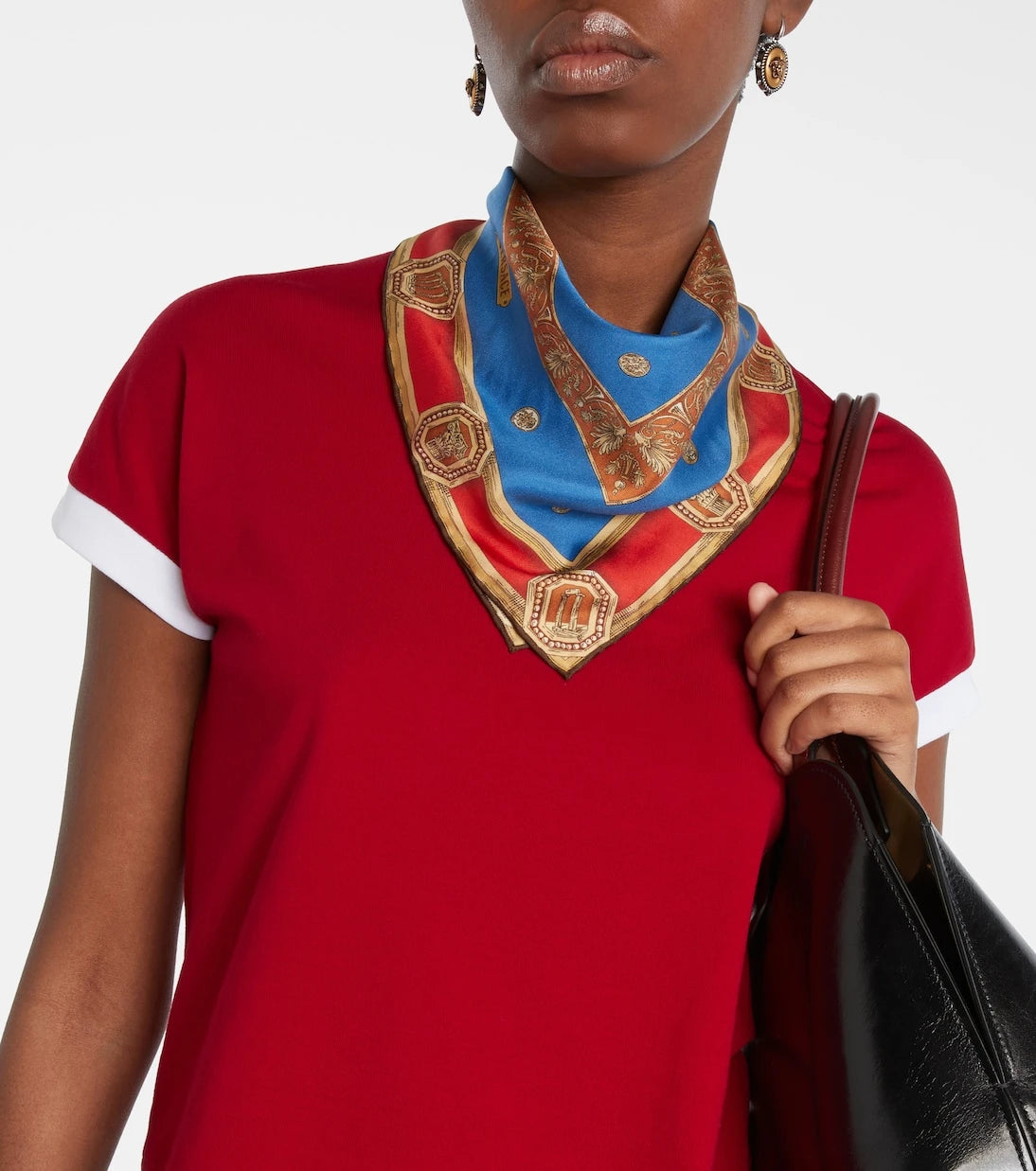 Versace - Baskılı ipek dimi fular