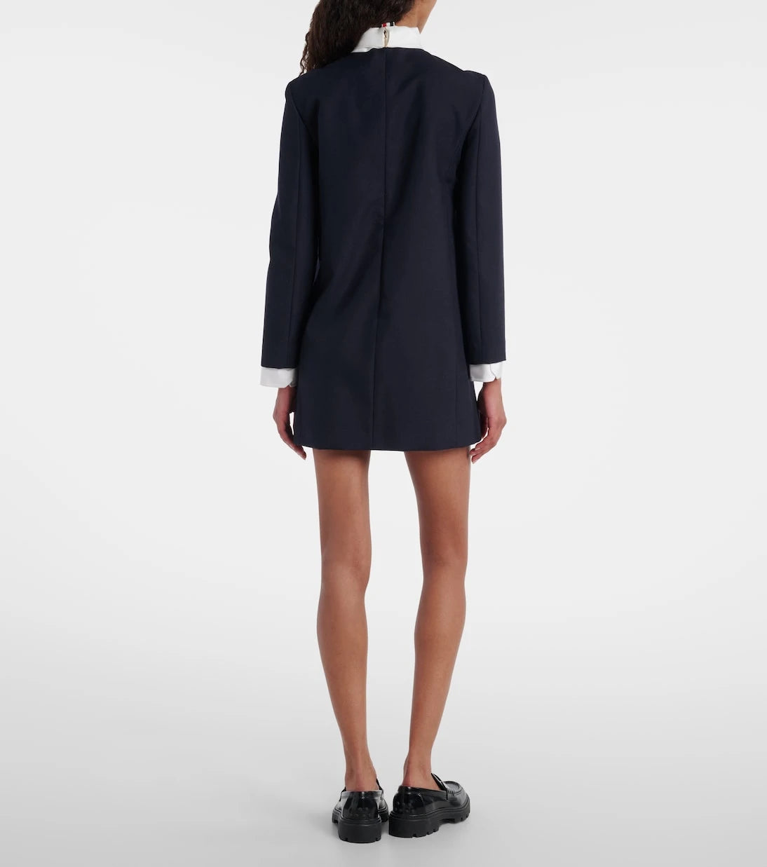Thom Browne - Silk-trimmed virgin wool minidress