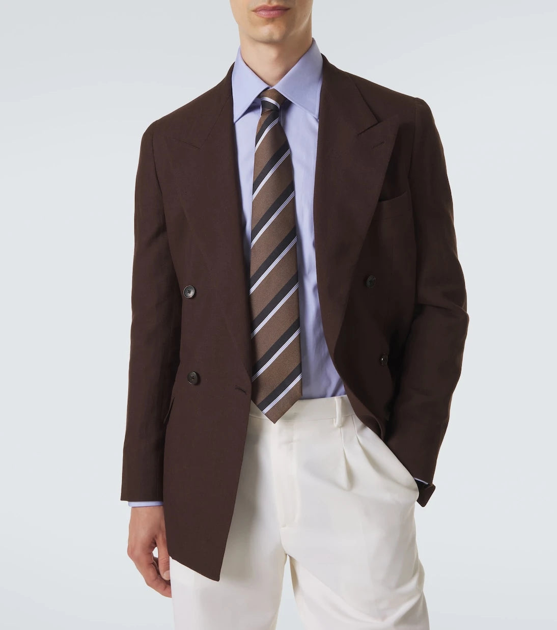 Brioni - Striped silk jacquard tie