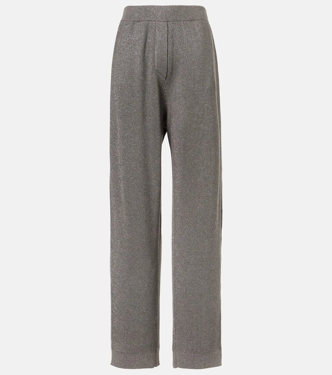 Brunello Cucinelli - Cotton-blend lamé wide-leg pants