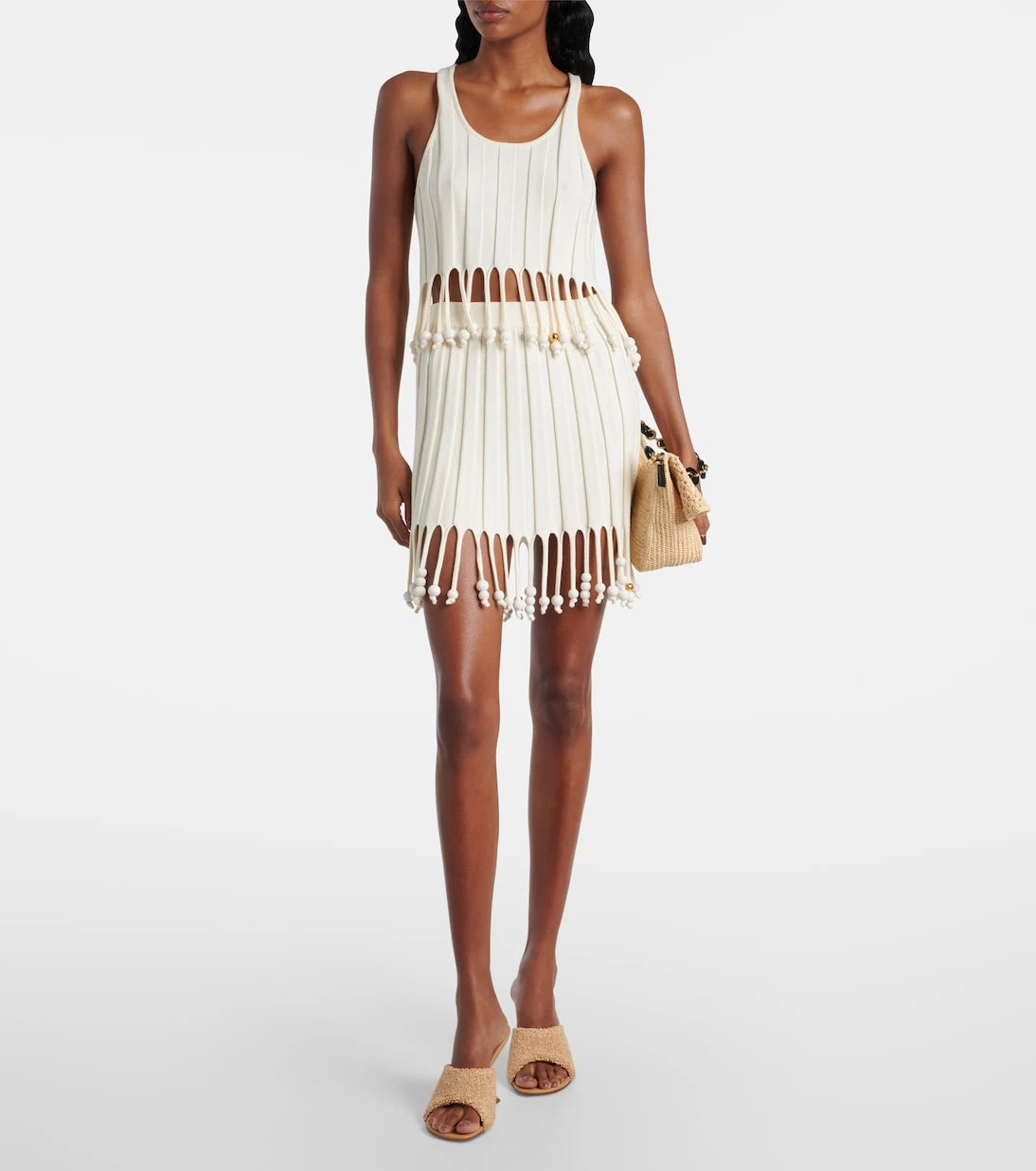 Amina Muaddi - Taylor 90 raffia-effect mules