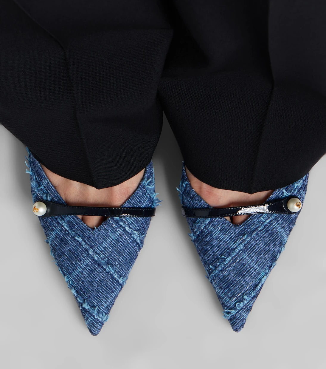 Jimmy Choo - Amita denim slingback pumps