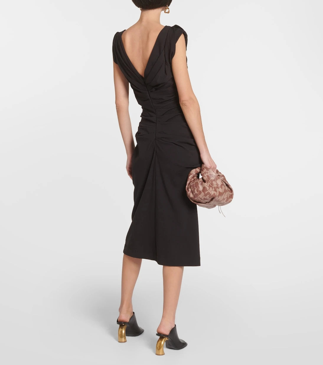 Dries Van Noten - Draped cotton jersey midi dress