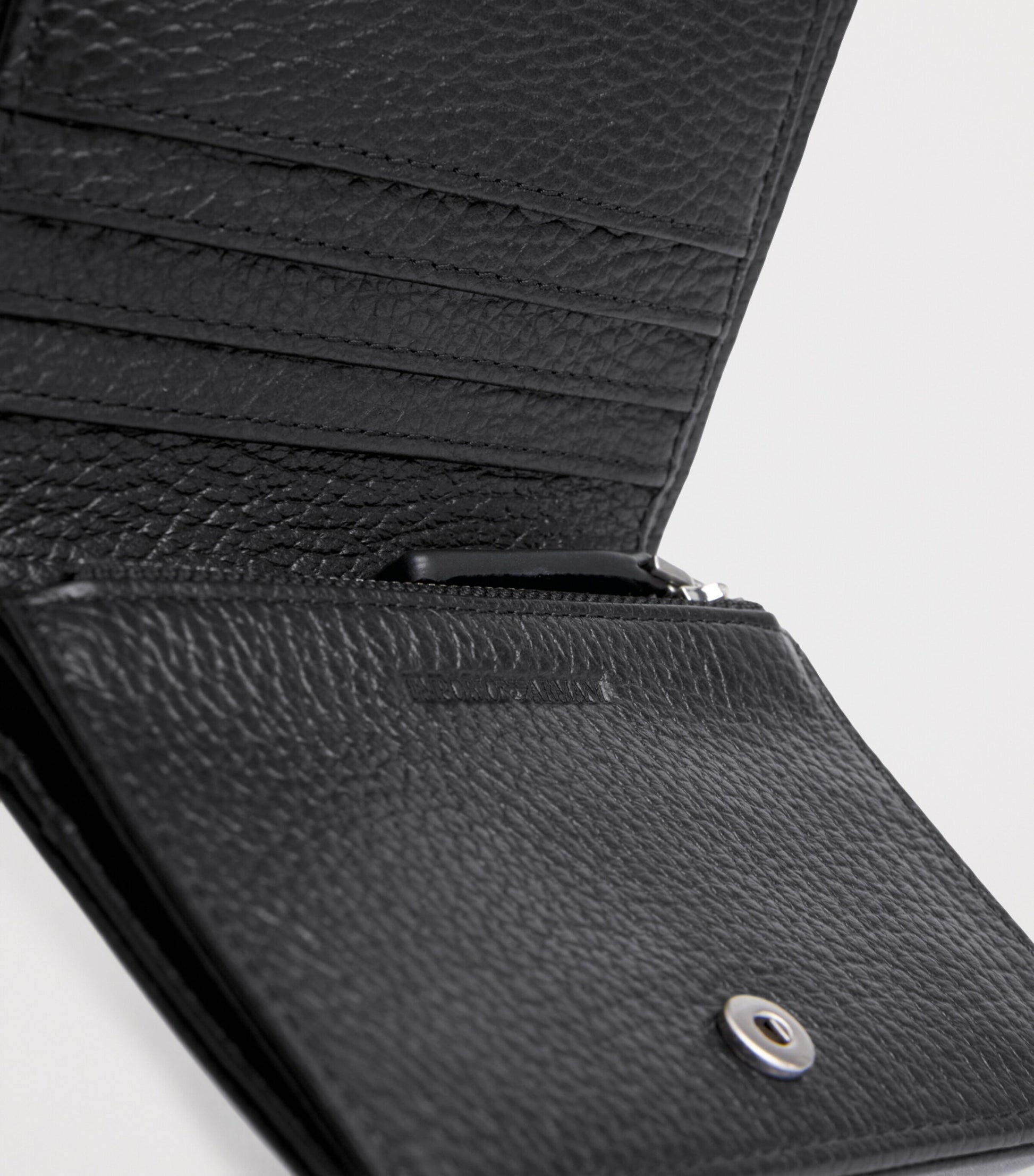 Grained Leather Logo Wallet