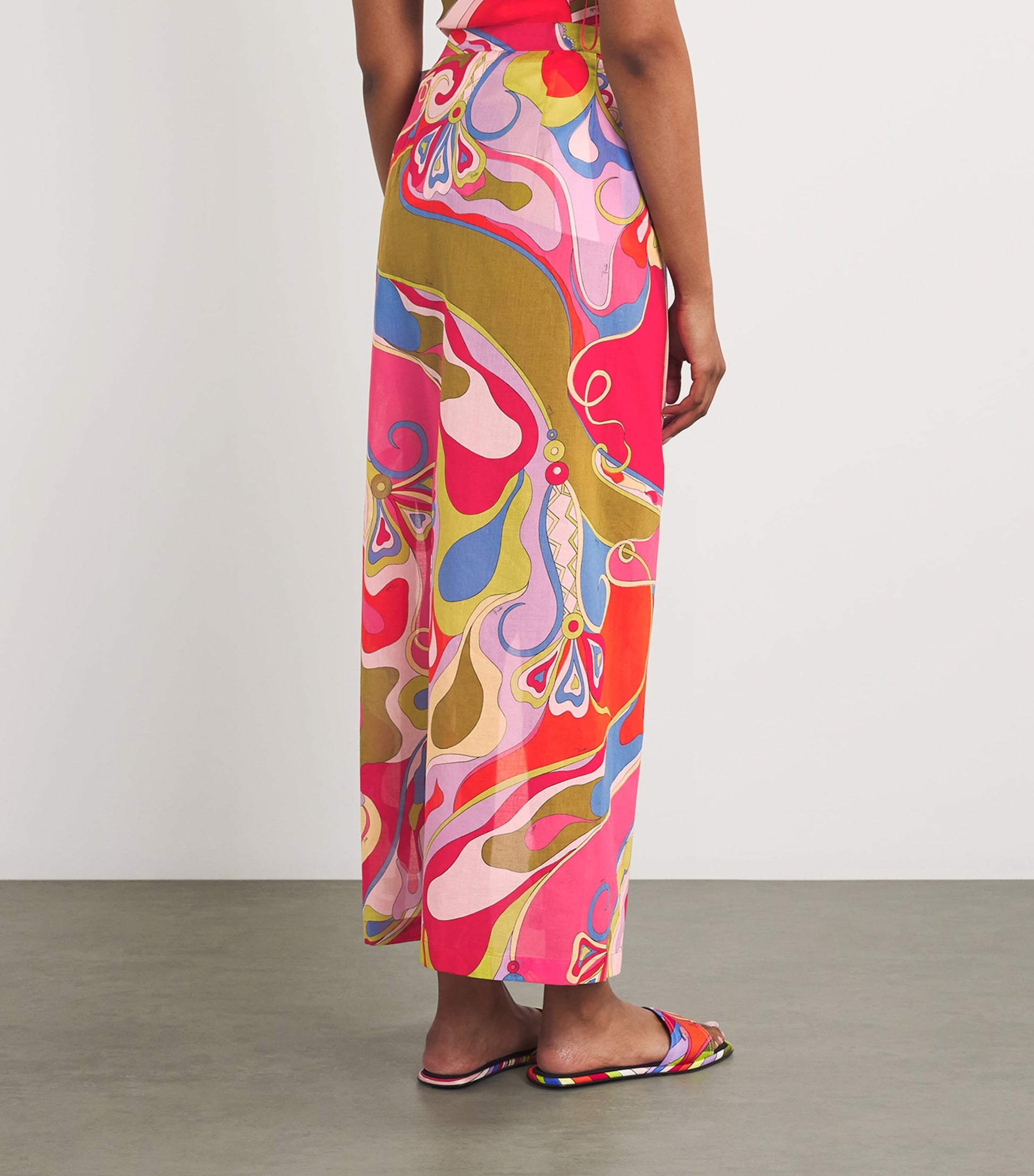 Pucci Multi Cotton Orchidee Wrap Skirt