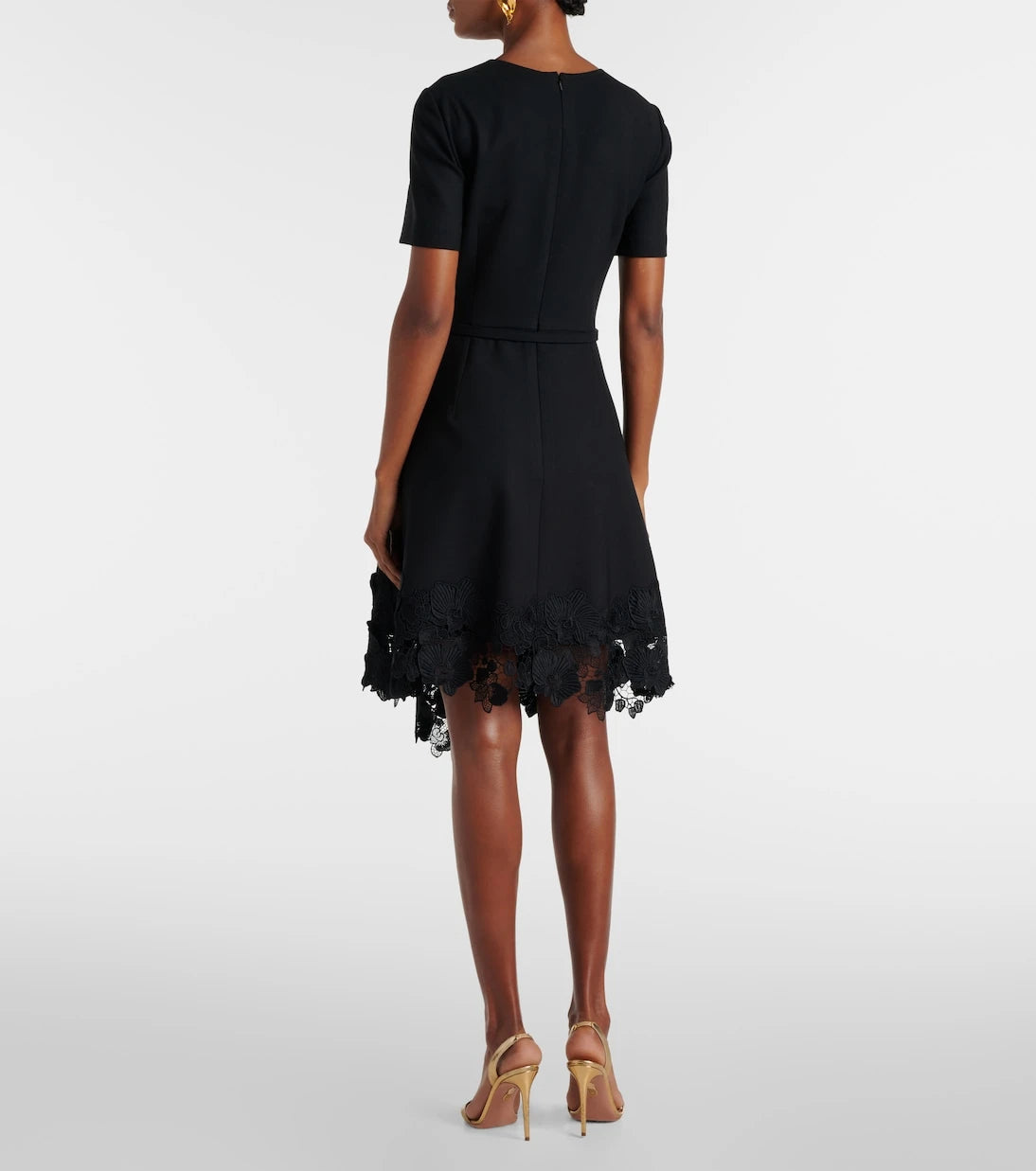 Oscar de la Renta - Asymmetric wool-blend midi dress