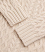 Beige Virgin Wool High-Neck Sweater