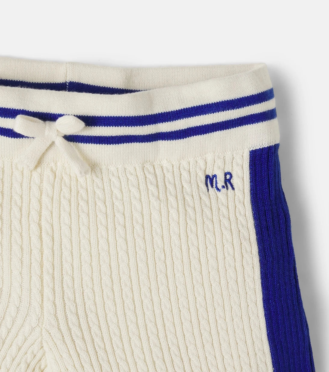Mini Rodini - Cable-knit cotton shorts