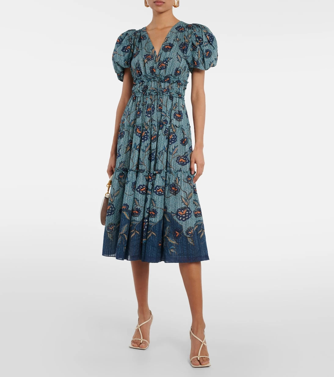 Ulla Johnson - Eloisa puff-sleeve cotton-blend midi dress