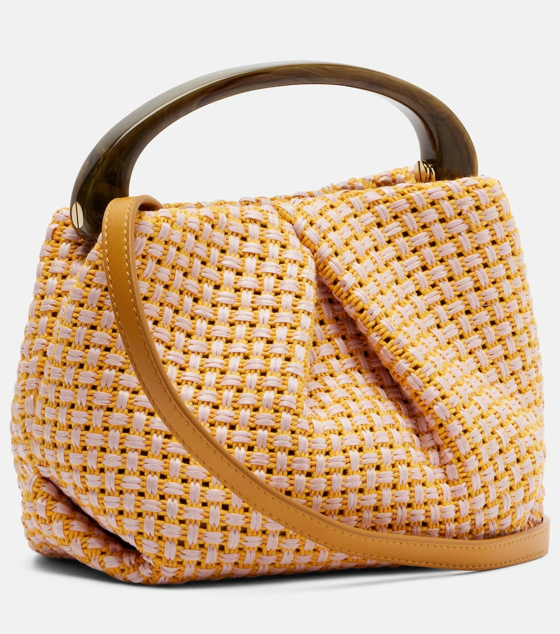 Dries Van Noten - Woven raffia-effect top-handle bag