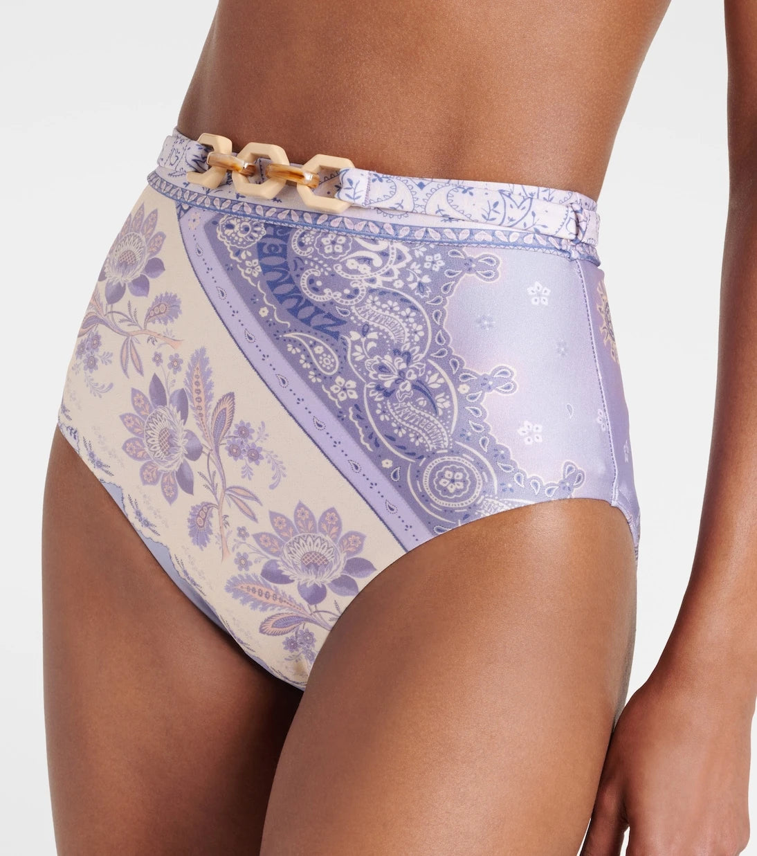 Zimmermann - Lucky floral high-rise bikini bottoms