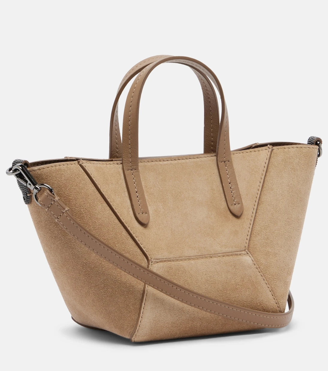 Brunello Cucinelli - Duo Mini Monili suede top-handle bag