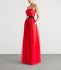 Givenchy Red Silk Strapless Maxi Dress