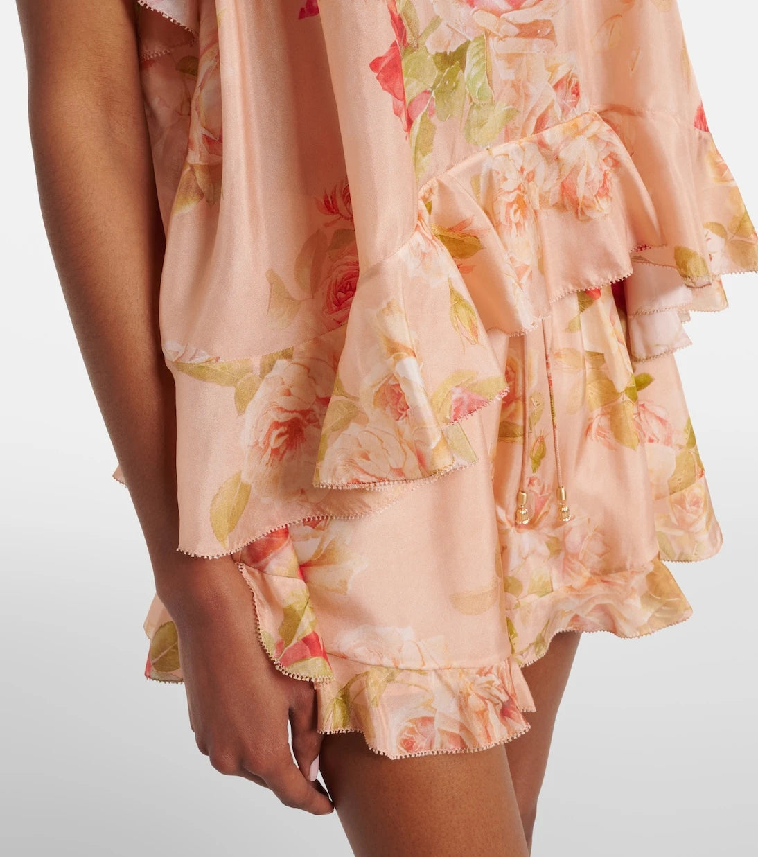 Zimmermann - Roselight floral ruffled silk camisole