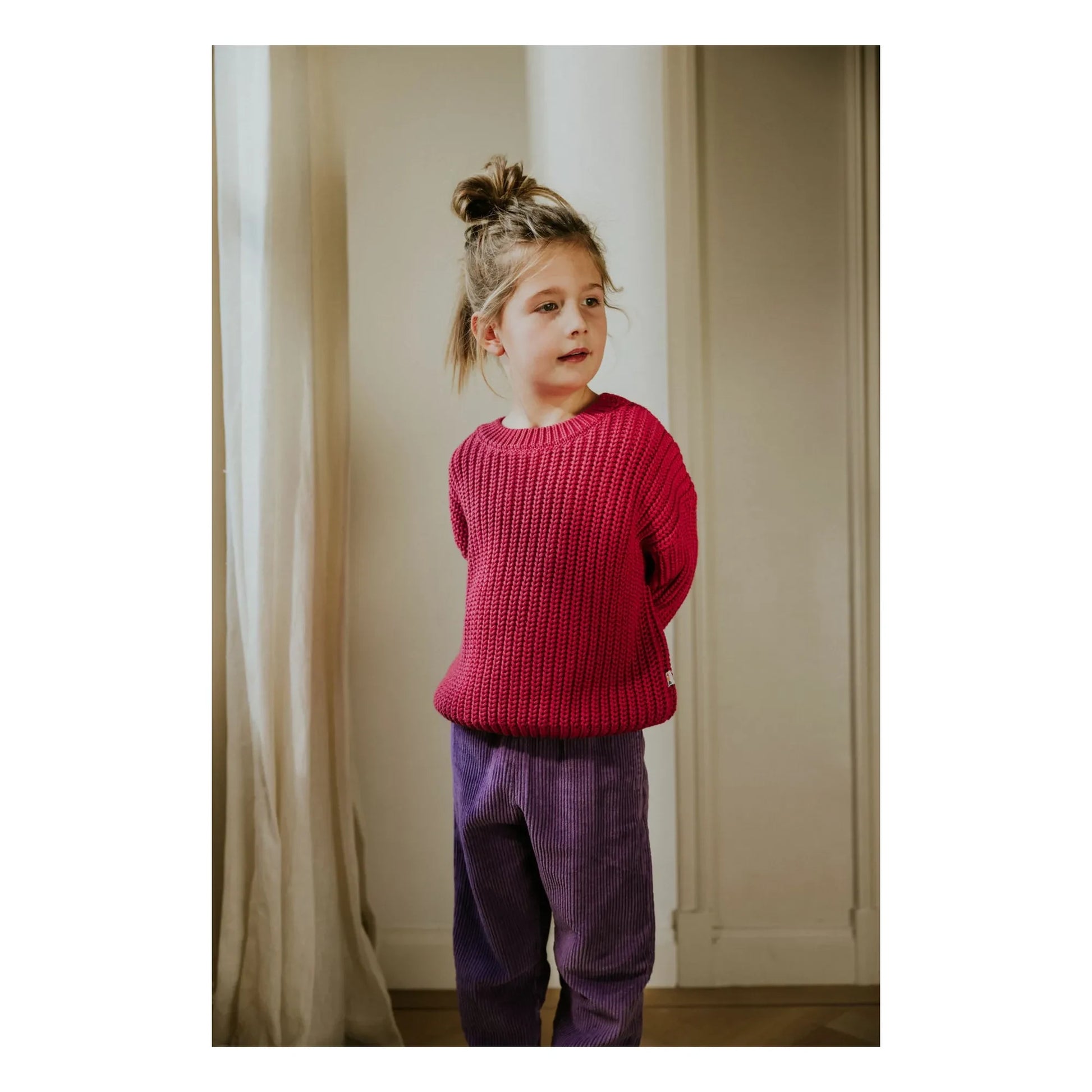 Yuki - Organic Cotton Chunky Sweater | Fuchsia