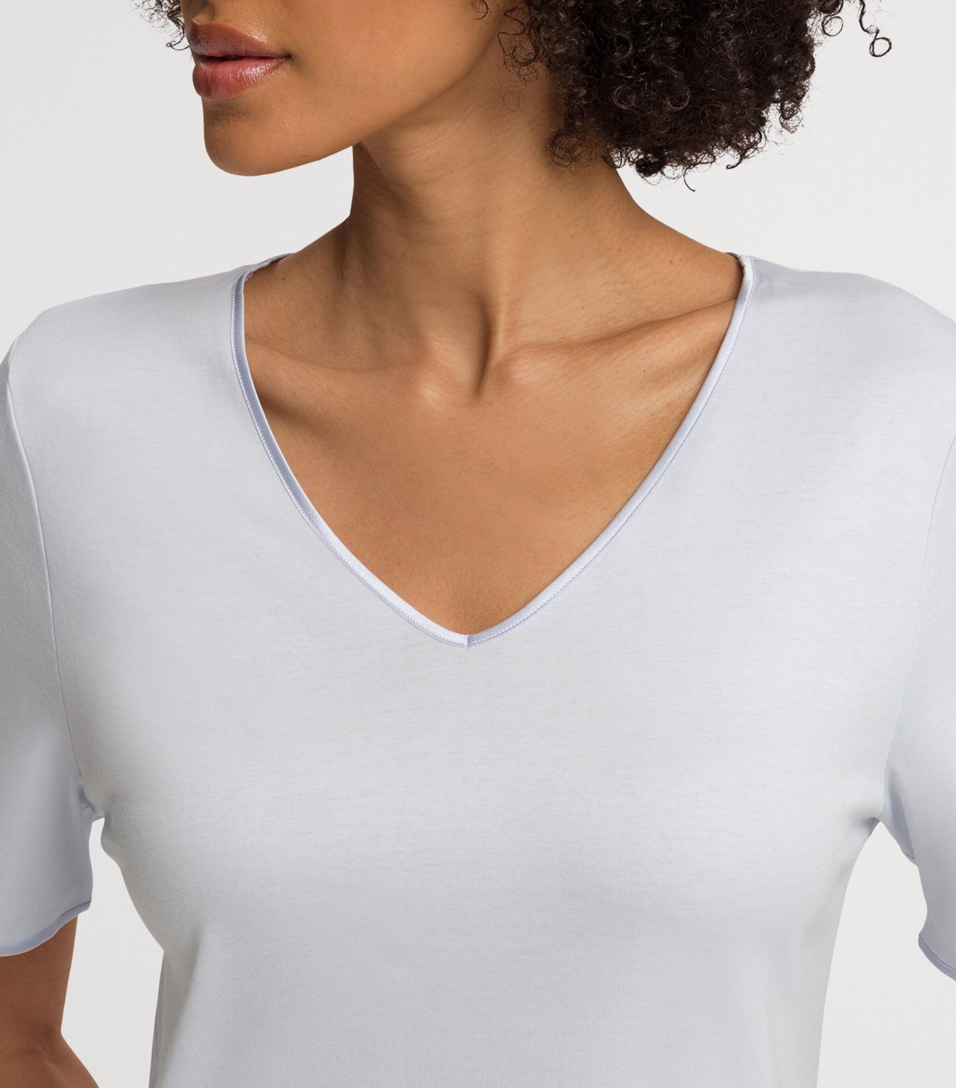 Cotton Short-Sleeve Nightdress POWDER BLUE