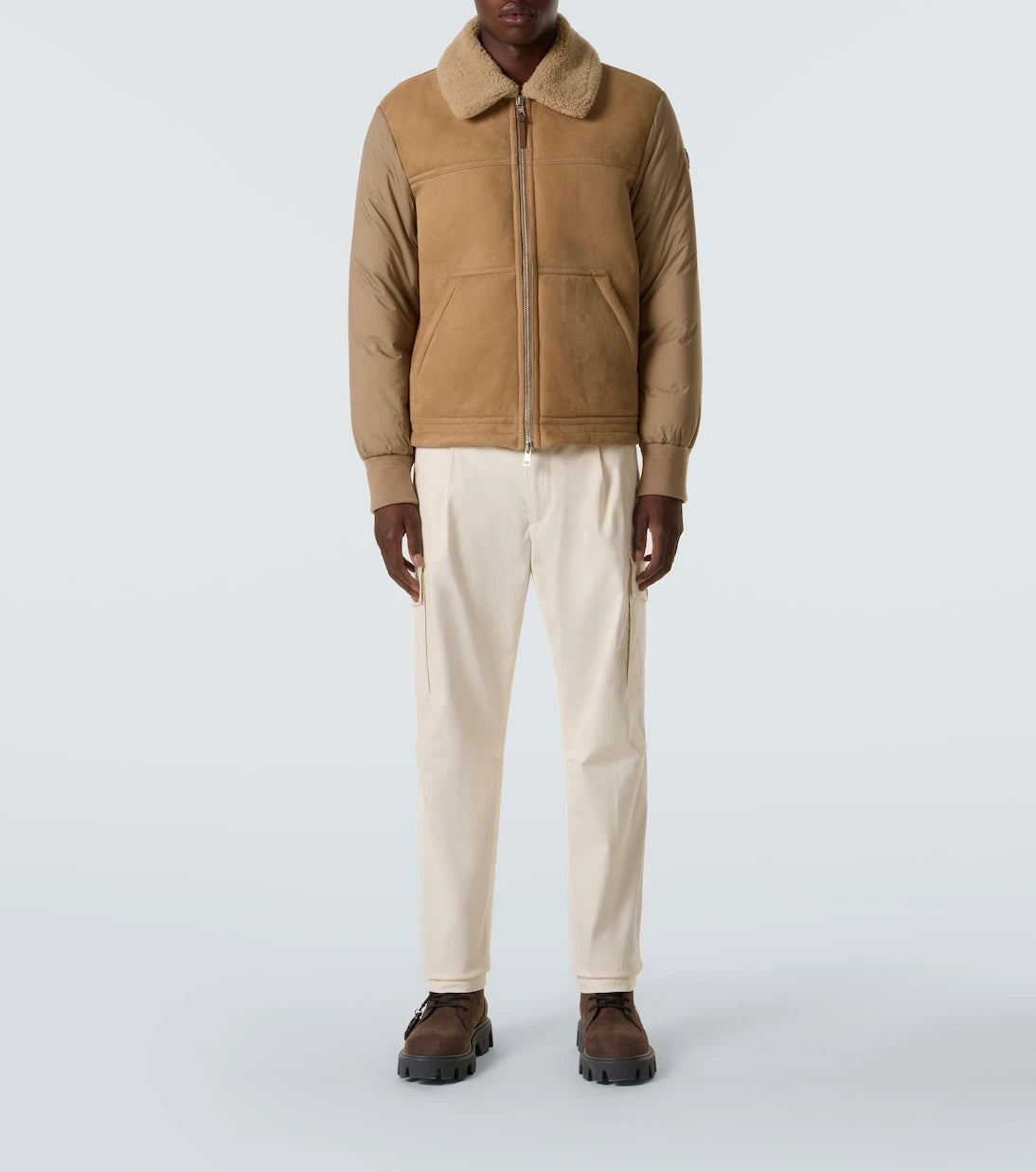 Moncler - Tonnay suede and shearling down jacket