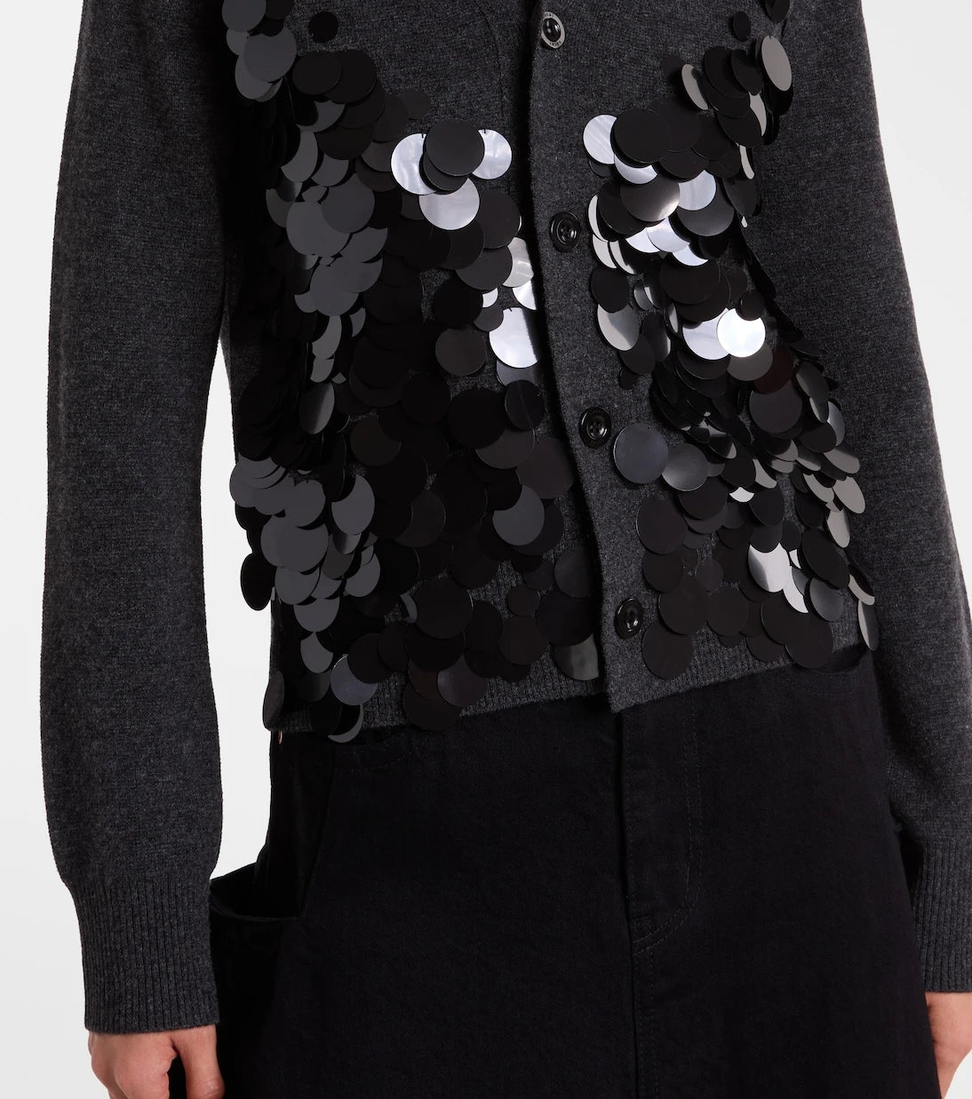 Sacai - Sequined wool cardigan