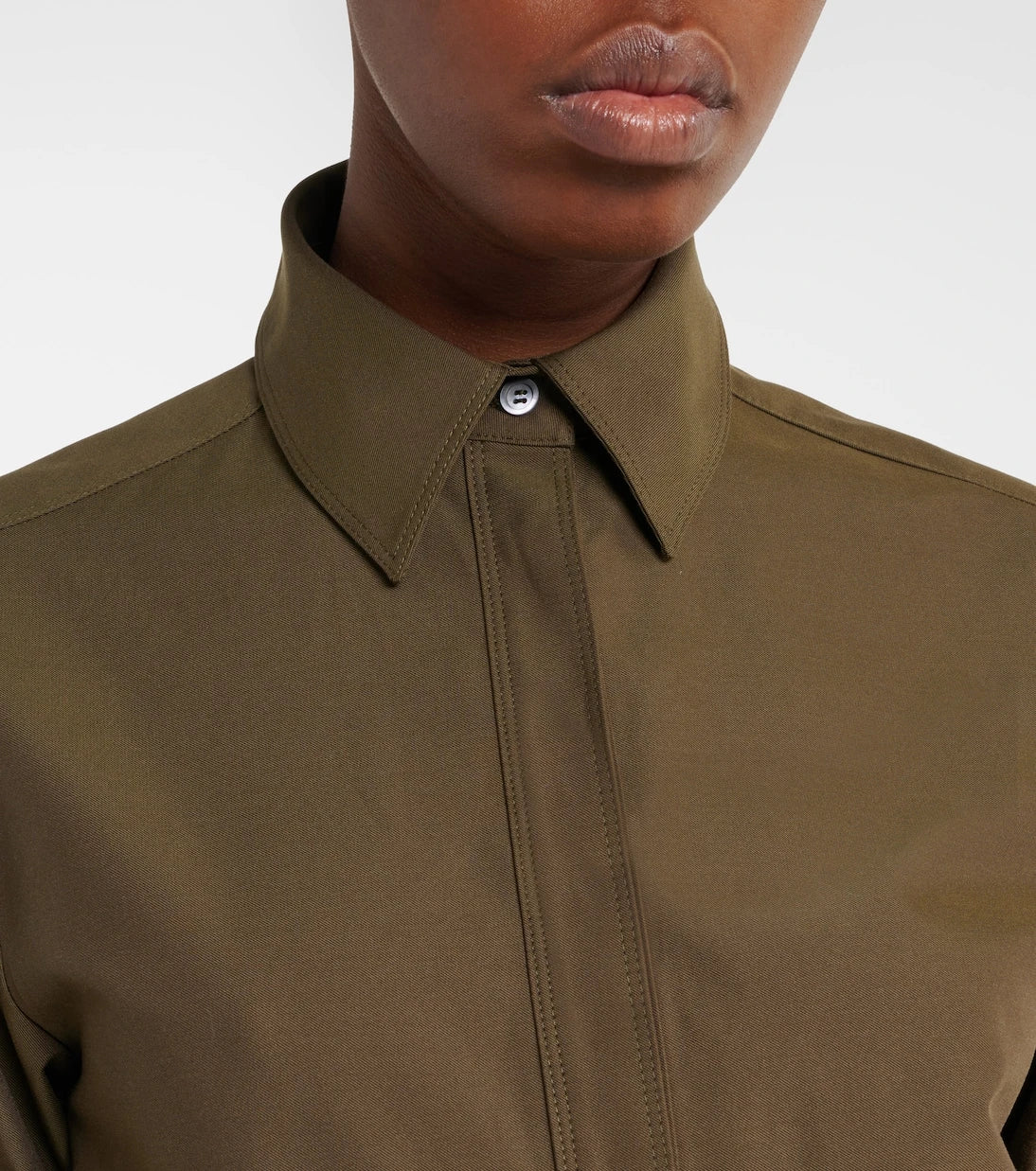 Loewe - Belted pleated cotton-blend shirt dress