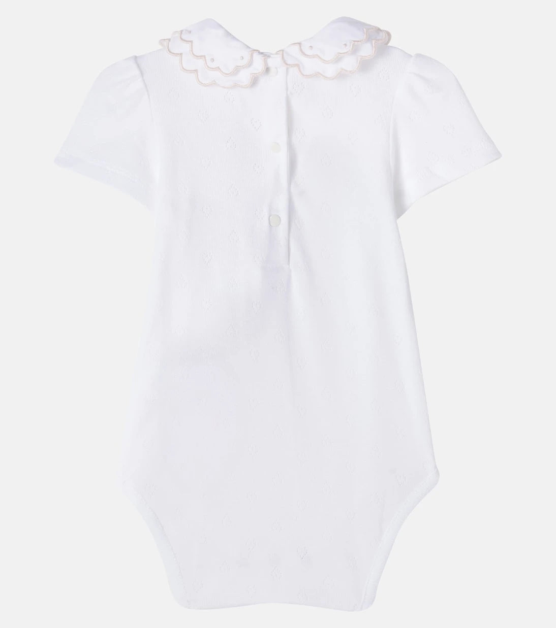 Patachou - Baby pointelle scalloped cotton onesie