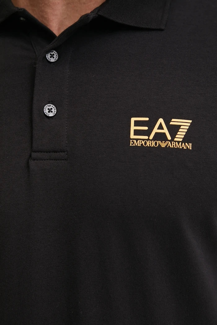 EA7 Emporio Armani erkek pamuklu elastan yakalı tişört