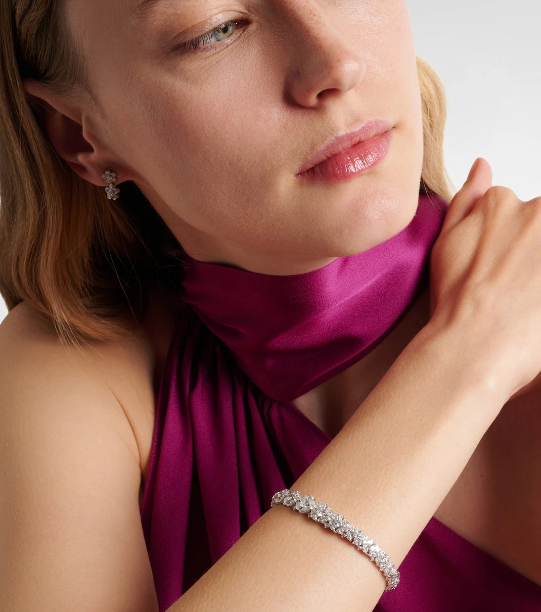 Yeprem - Y-Couture 18kt white gold bangle with diamonds
