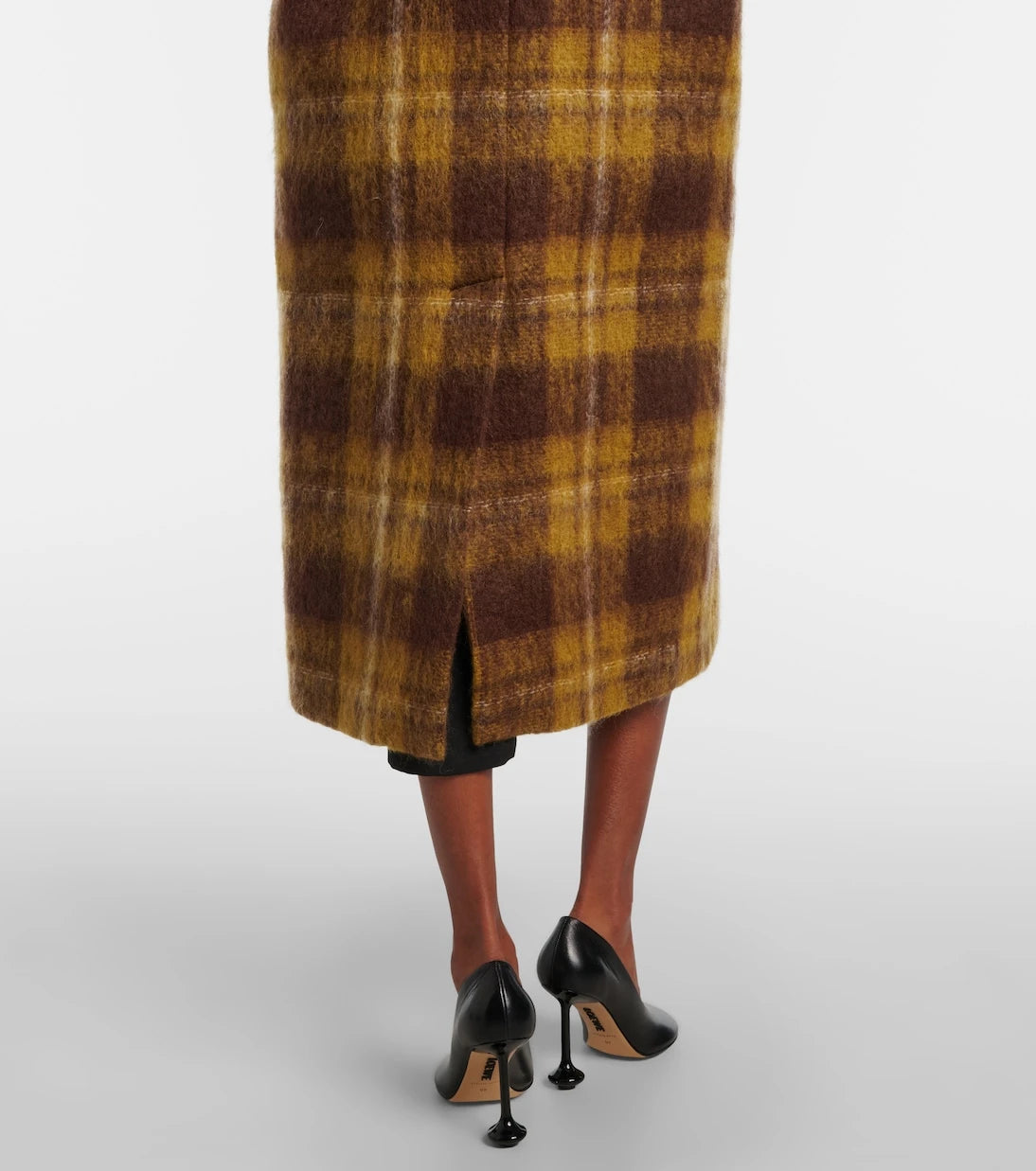 Loewe - Checked fringed mohair and wool coat