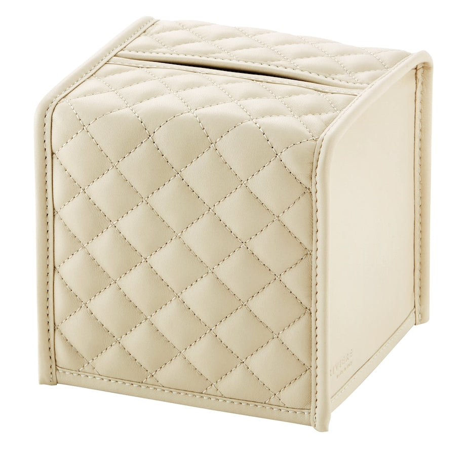 Quilted Leather Tissue Box