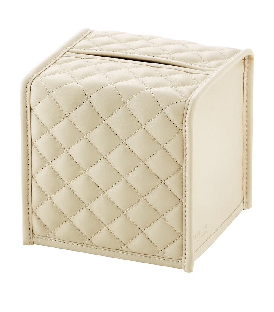 Quilted Leather Tissue Box