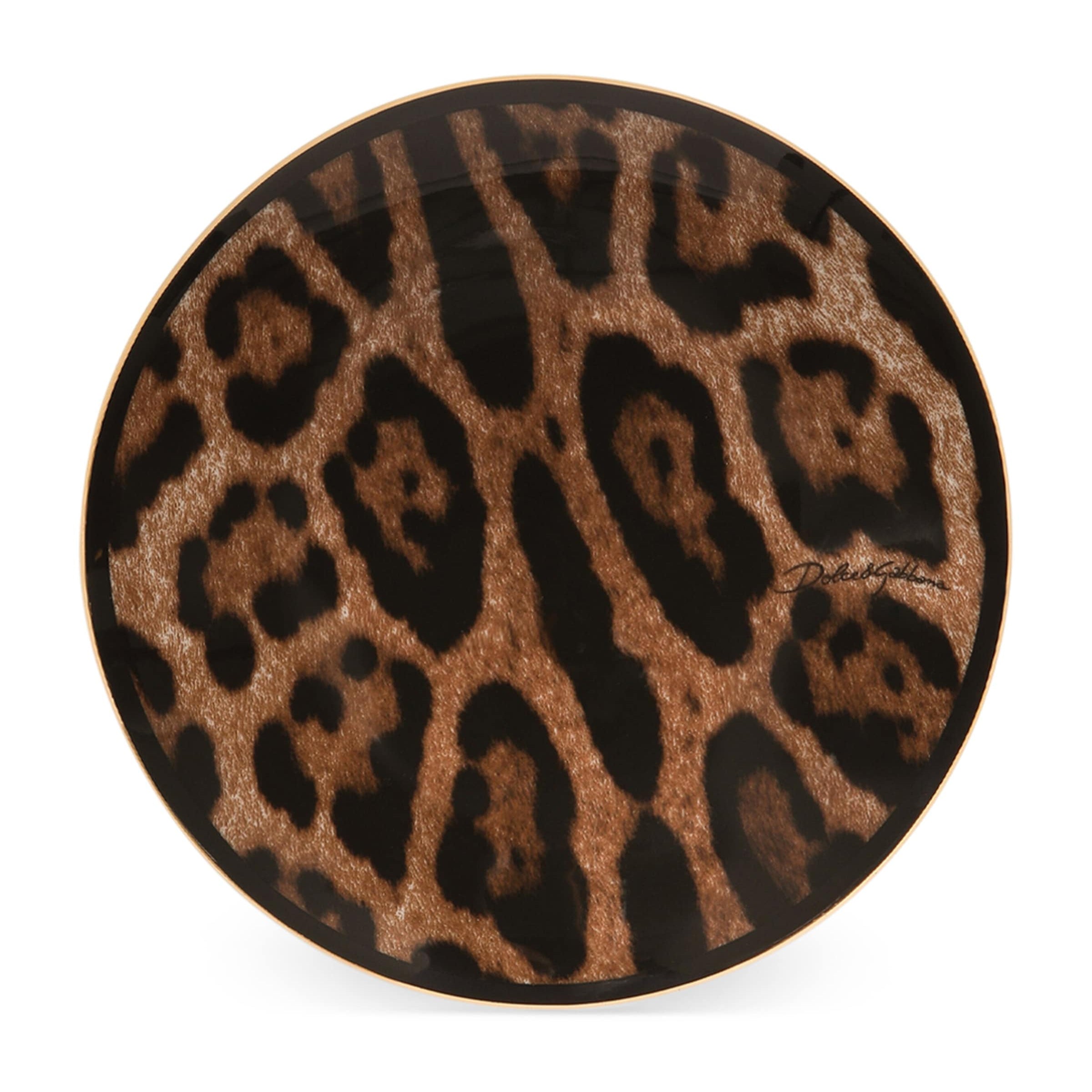 Dolce & Gabbana Casa Porcelain Leopardo Trinket Box