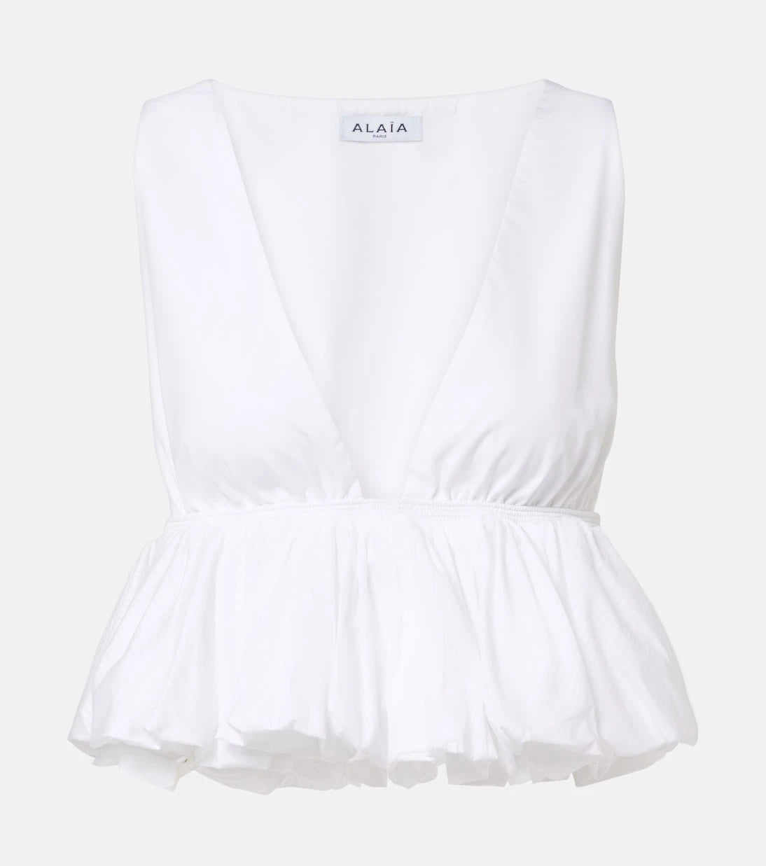 Alaïa - Peplum cotton top