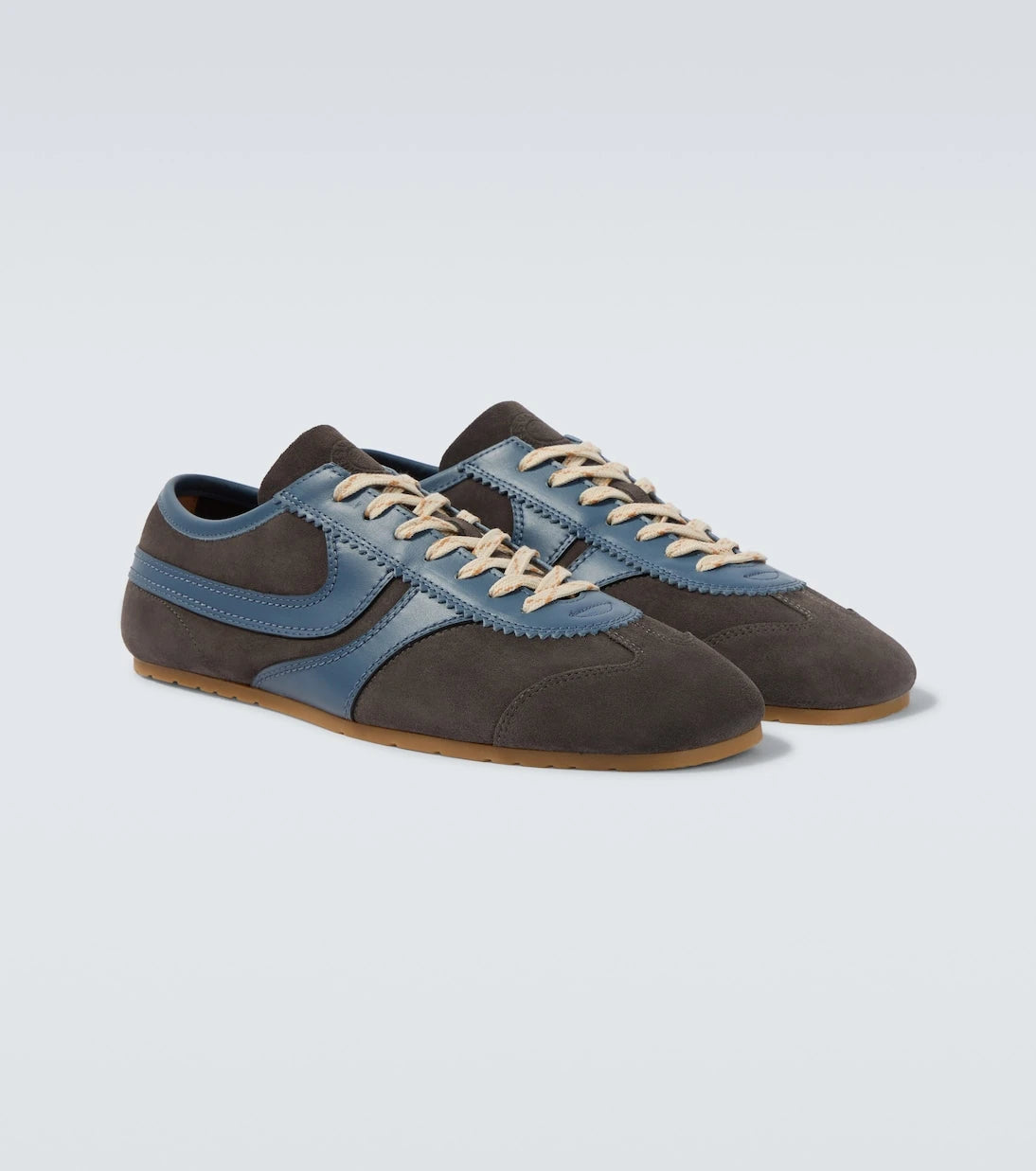 Dries Van Noten - Leather-trimmed suede sneakers