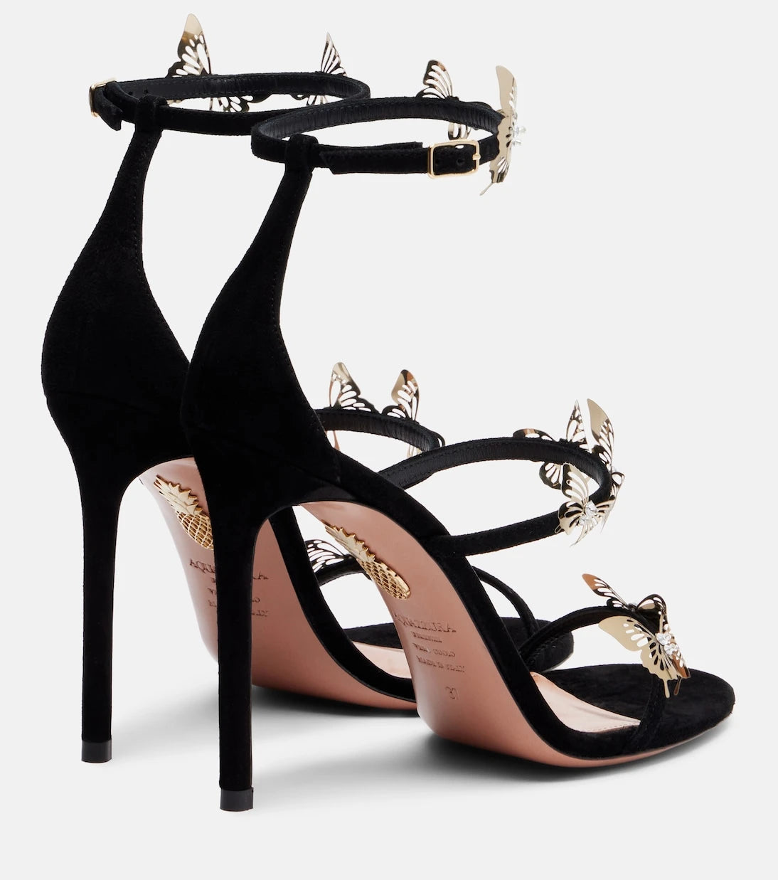 Aquazzura - Papillon Sauvage 105 suede sandals