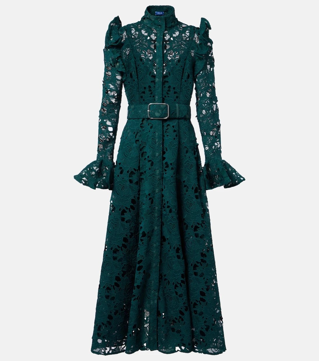 Leo Lin - Aliyah belted lace midi dress
