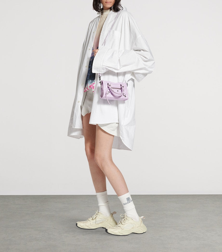 Balenciaga Purple Mini Leather Le City Top-Handle Bag