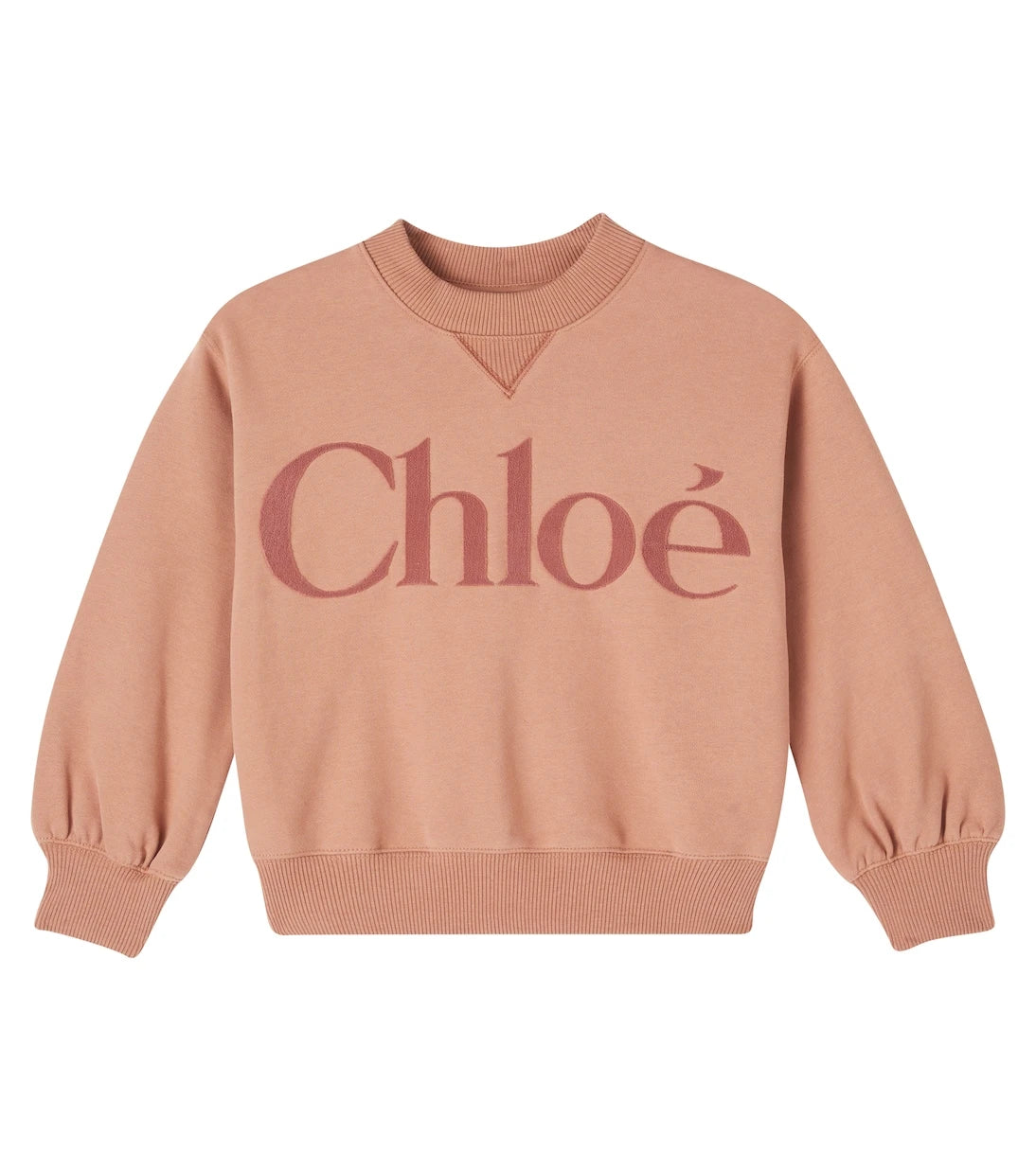 Chloé Kids - سويت شيرت من القطن الفليس بشعار الماركة
