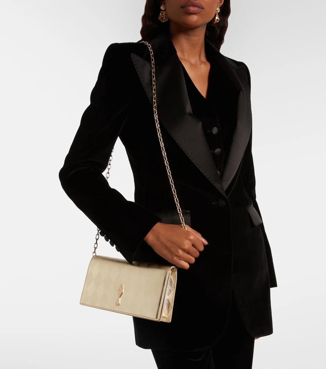 Christian Louboutin - Bettina metallic leather clutch