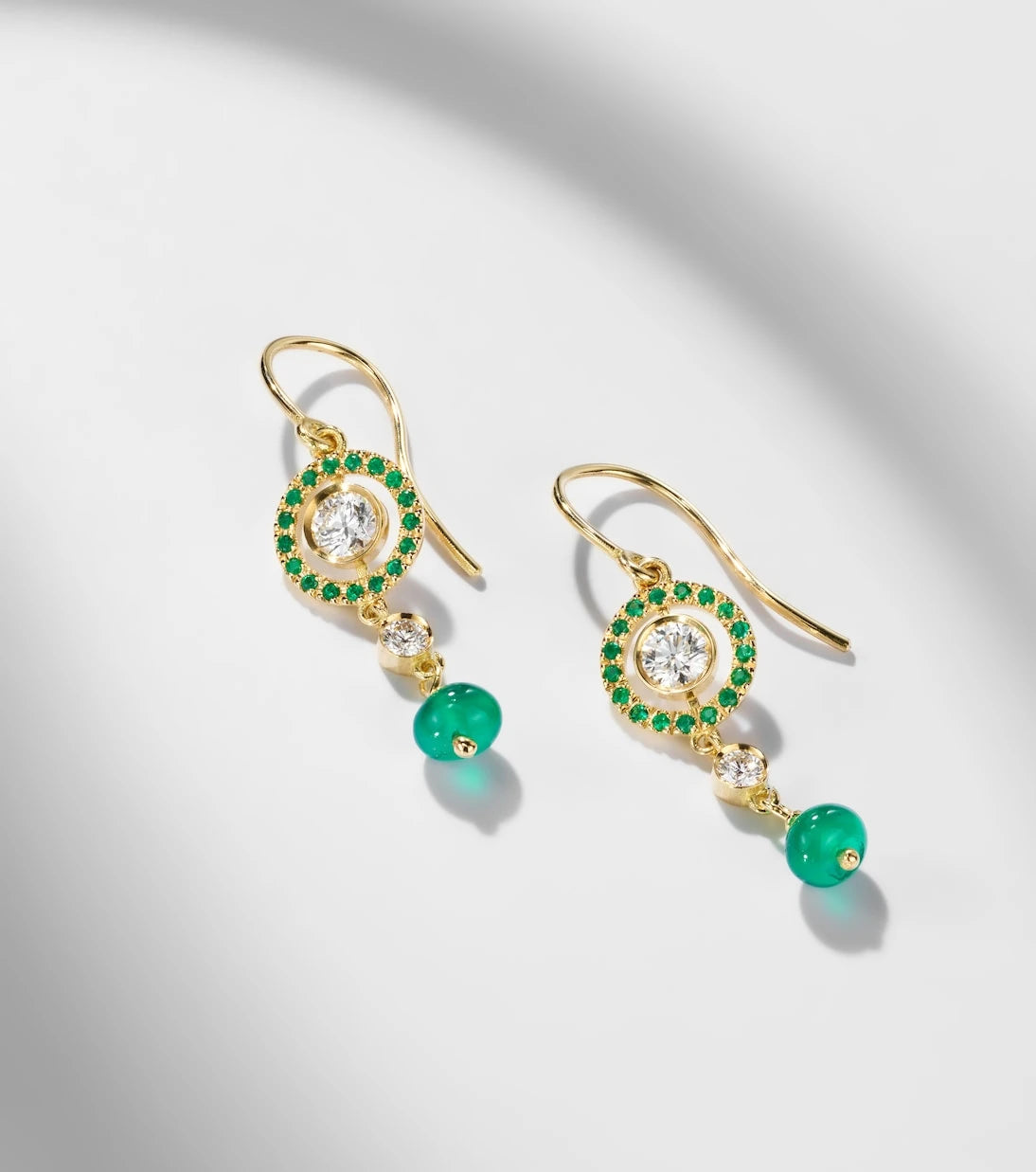 Ileana Makri - Orbit 18kt gold drop earrings with gemstones