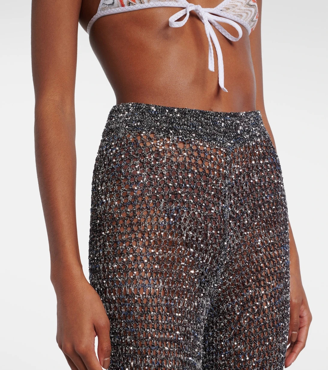 Missoni - Sequined lamé flared pants