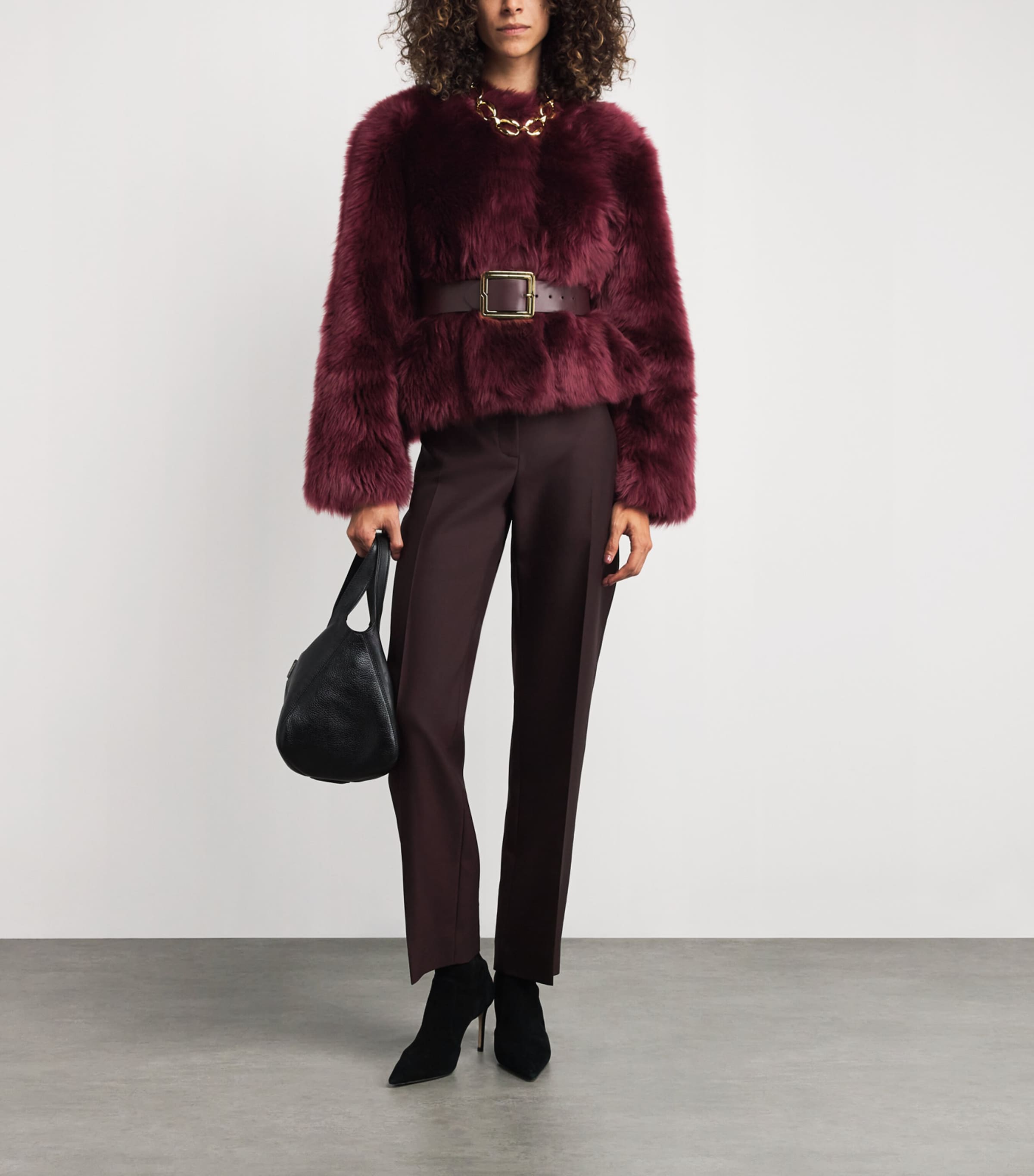 Shearling Natasha Jacket CRANBERRY