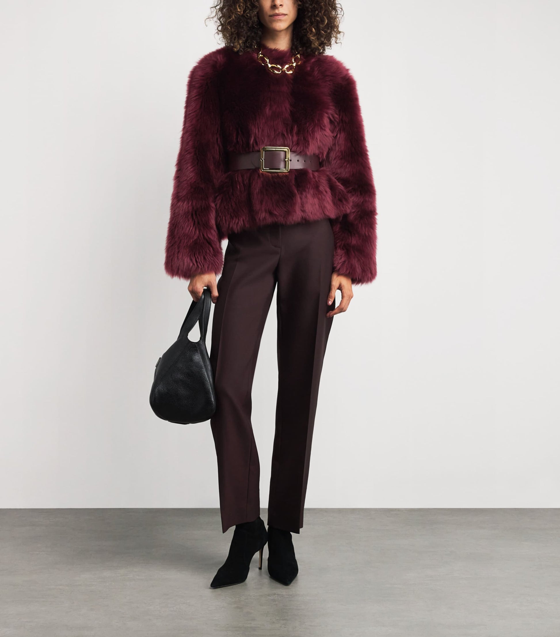 Shearling Natasha Jacket CRANBERRY